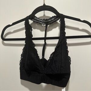 PINK Victoria's Secret Black Lace Halter Bralette